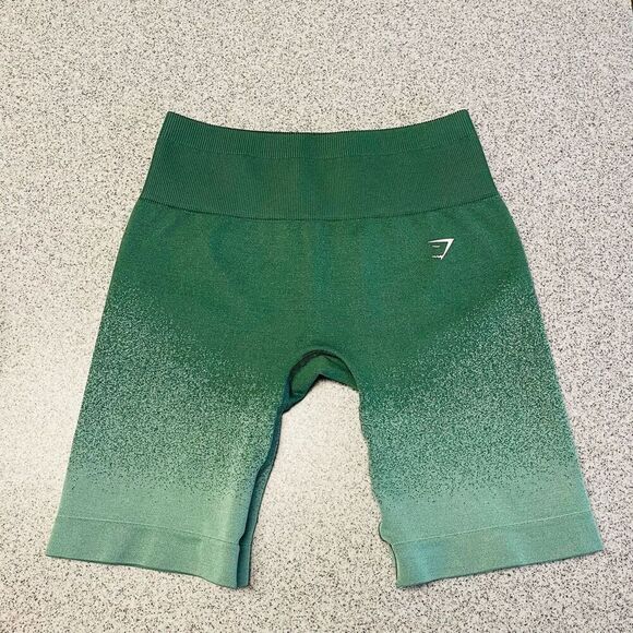Gymshark Adapt Ombre Seamless Cycling Shorts Green / Light Green Size Small - Picture 9 of 9
